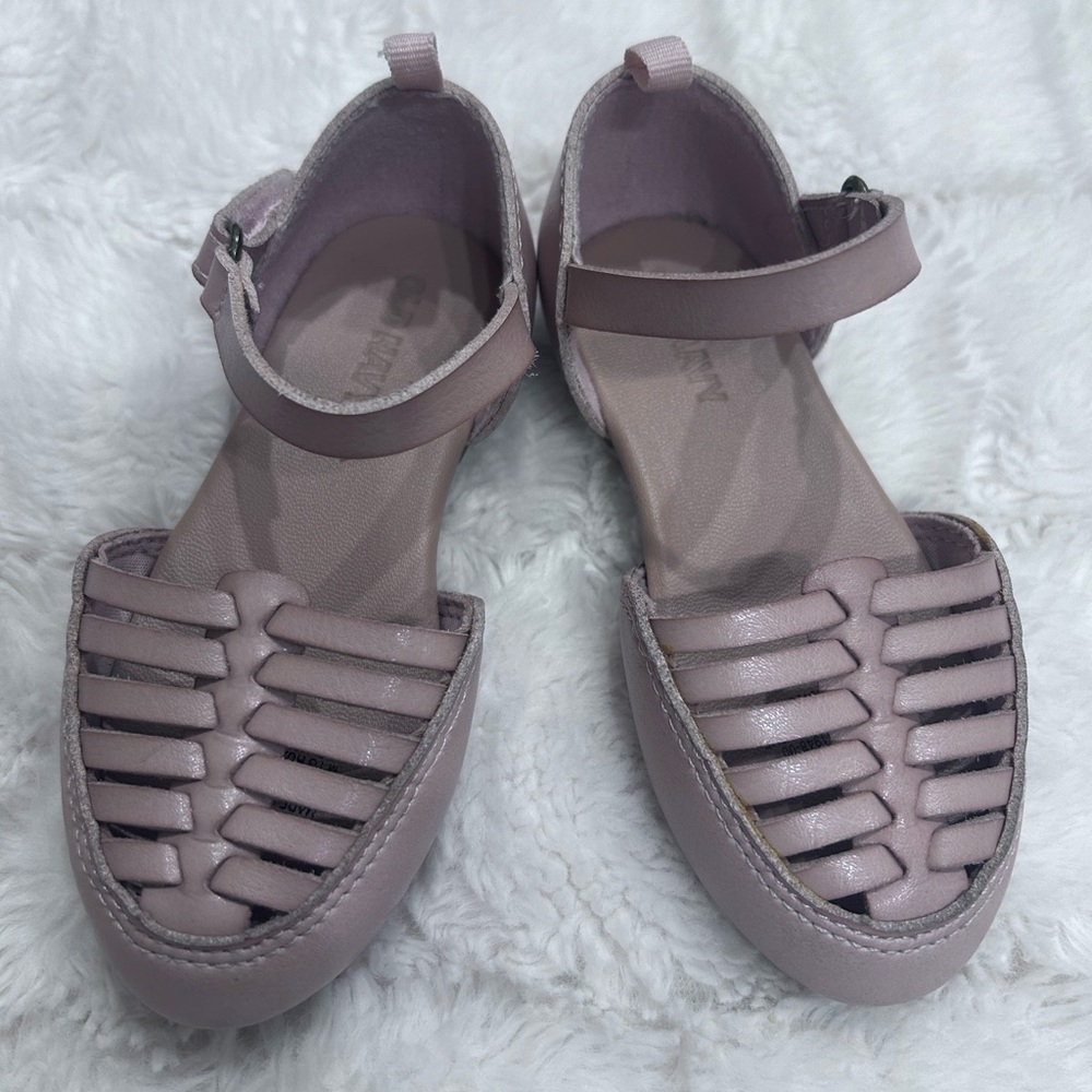 Old Navy Toddler Faux-Leather‎ Ankle-Strap Huarache Flats Size 7